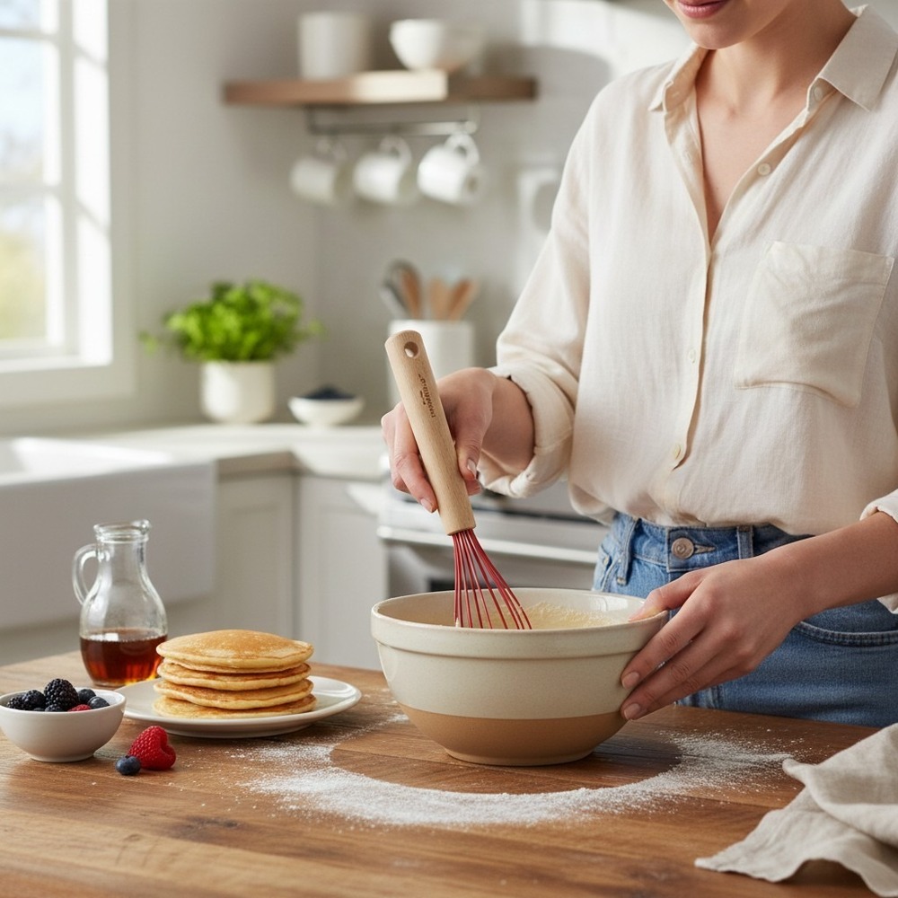 Threshold Whisk Set Red Brand New Beechwood Silicone Kitchen
